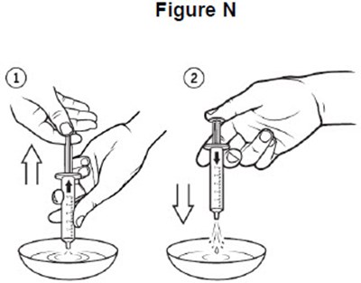 image of cleaning oral syringe using warm water - fig n