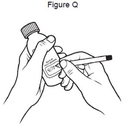 image of where to write the date of when the bottle was opened - fig q