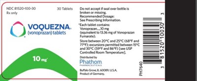 voquezna-02.jpg PRINCIPAL DISPLAY PANEL - 10 mg Tablet Bottle Label - voquezna 02