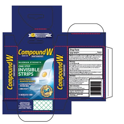 PRINCIPAL DISPLAY PANEL Compound WWart remover14 medicated strips - compound w invisible strips 01