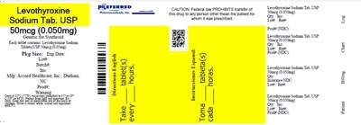 Levothyroxine Sodium Tab. Usp 50mcg (0.050mg) (Levothyroxine 50 Mcg 90 Tab)