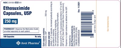 Ethosuximide 250mg 100s