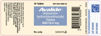 PRINCIPAL DISPLAY PANEL - 300/12.5 mg Tablet Bottle Label - avalide 10