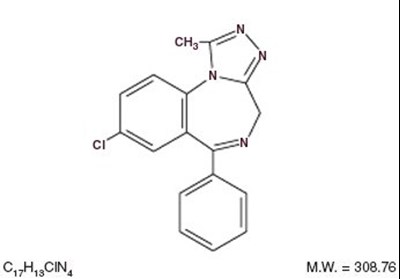 This Is An Image Of The Structural Formula For Alprazolam. (Alprazolam0250512 1)