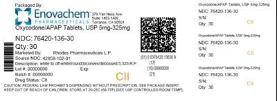 PRINCIPAL DISPLAY PANEL - 5 mg/325 mg Tablet Blister Pack Carton - oxycodone 03