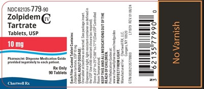 Image Description (Zolpidem Tartrate Tabs 10mg Bottle Label)