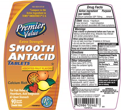 Premier Value Extra Strength Smooth Antacid Tablets Assorted Fruit (115af90lflb)