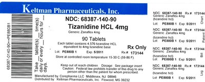 Label Image For 4mg (Tizanidine Image 4mg)