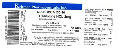 Label Image For 2mg (Tizanidine Image 2mg)