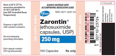 zarontin-03.jpg PRINCIPAL DISPLAY PANEL - 250 mg Capsule Bottle Label - zarontin 03
