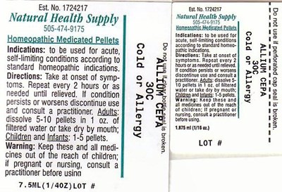 Nhs Cold Or Allergy Label (Nhs Cold Allergy)