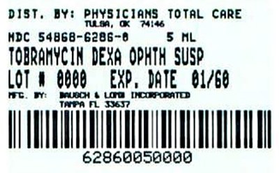 6286.jpg Tobramycin and Dexamethasone Ophthalmic Suspension USP, 0.3% / 0.1% package label - 6286