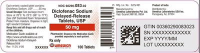 Image Description (Diclofenac Sodium Dr 50mg Bottle Label)