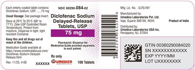 Image Description (Diclofenac Sodium Dr 75mg Bottle Label)