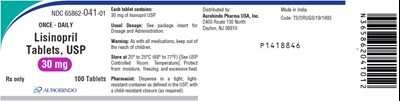 lisinopril-fig5.jpg PACKAGE LABEL-PRINCIPAL DISPLAY PANEL - 30 mg (100 Tablets Bottle) - lisinopril fig5