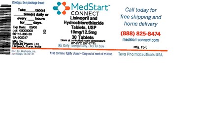 Lisinopril/hydrochlorothiazide 10mg/12.5mg Tablet #30 (0e7e3947 Be0e 4407 A424 A365f99f4350 06)