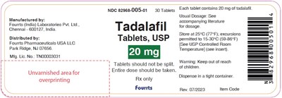 tadalafil-20mg-bottle.jpg Tadalafil Tablet USP 20mg - NDC - 82968-005-01- 30s-Bottle Label - tadalafil 20mg bottle