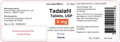 tadalafil-5mg-bottle.jpg Tadalafil Tablet USP 5mg - NDC - 82968-002-01- 30s-Bottle Label - tadalafil 5mg bottle
