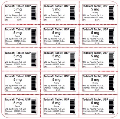 Tadalafil Tablet USP 5mg - NDC - 82968-002-02- 15s-Blister Label - tadalafil blister 5mg
