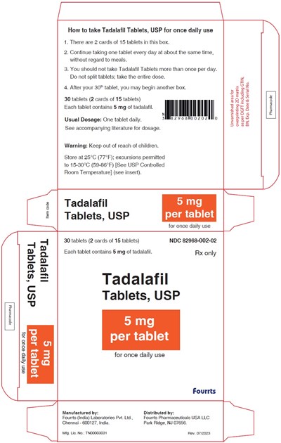tadalafil-carton-5mg.jpg Tadalafil Tablet USP 5mg - NDC - 82968-002-02- 30s-Carton Label - tadalafil carton 5mg