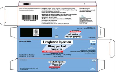 Principal Display Panel – Liraglutide Injection 18 mg Per 3 mL 2-pack Carton (Lira Carton 2pack)