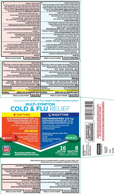 Acetaminophen 325 mg, Dextromethorphan Hbr 10 mg, Phenylephrine HCl 5 mg Acetaminophen 325 mg, Dextromethorphan Hbr 15 mg, Doxylamine Succinate 6.25 mg (Daytime Pe Nighttime No Pse Pe Softgels Pat 1)