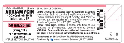 Adriamycin 25 mL vial label - adriamycin doxorubicin hydrochloride injection usp 5