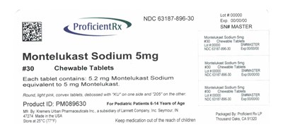 63187-896-30 (Montelukast Sodium Tablets And Chewable Tablets 5)