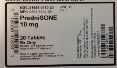 Prednisone 10mg (51655 410 20)