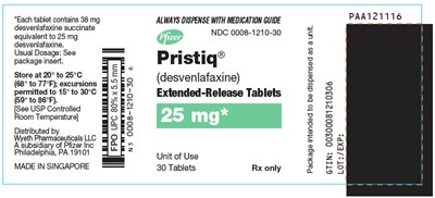 pristiq-15.jpg Principal Display Panel - 25 mg Tablet Bottle Label - pristiq 15