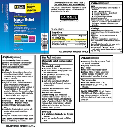 Acetaminophen 650 mg, Dextromethorphan Hbr 20 mg, Guaifenesin 400 mg, Phenylephrine HCl 10 mg (Mucus Relief All In One Cold Flu Maximum Strength  1)