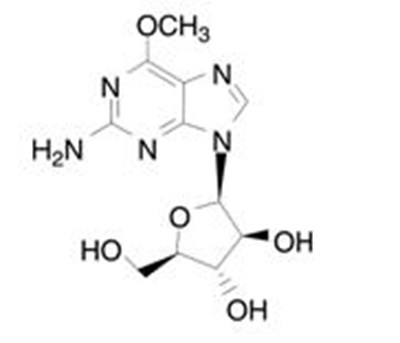 The Following Structural Formula For Nelarabine Is 2-amino-9-b-d-arabinofuranosyl-6-methoxy-9h-purine. It Has The Molecular Formula C11h15n5o5 And A Molecular Weight Of 297.27. (Arranon 01)