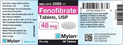 Fenofibrate Tablets, Usp 48 mg Bottle Label (Image 01)