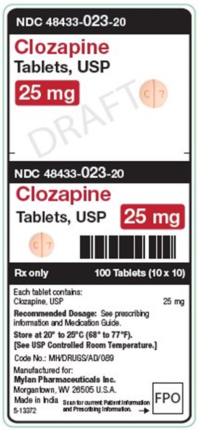 Clozapine 25 mg Tablets, Usp Unit Carton Label (Image 01)