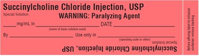 Succinylcholine Chloride Spl Sticker Label