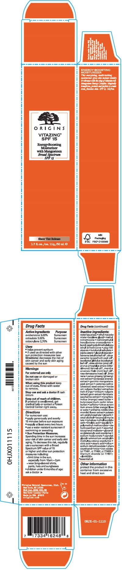 PRINCIPAL DISPLAY PANEL - 50 ml Tube Carton - origins 01