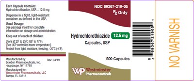 hydrochlorothiazide-02.jpg PRINCIPAL DISPLAY PANEL - 12.5 mg Capsule Bottle Label - hydrochlorothiazide 02
