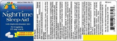 Night Time Sleep Aid Label (L785 72 Hst)