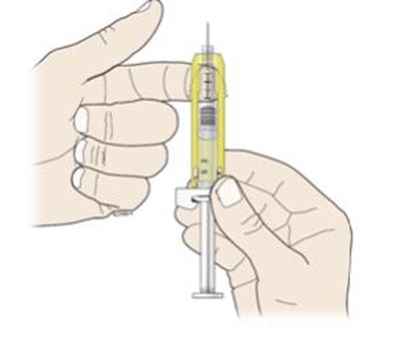 G  Point the needle up and tap gently until the air rises to the top. - aranesp 18