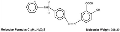 sulfasalazine-1.jpg This is an image of the structural formula for sulfasalazine. - sulfasalazine 1