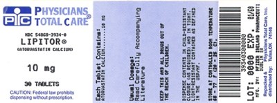 3934.jpg image of 10 mg package label - 3934