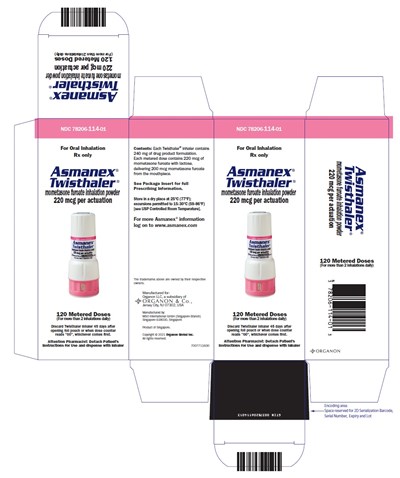 asmanex-09.jpg PRINCIPAL DISPLAY PANEL - 220 mcg - 120 Dose Inhaler Pouch Carton - asmanex 09