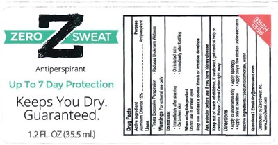 zerosweat-01.jpg PRINCIPAL DISPLAY PANEL - 35.5 ml Bottle Carton - zerosweat 01