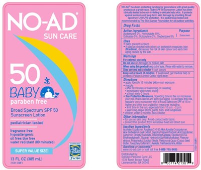 na-baby-spf-50-385-ml-01.jpg PRINCIPAL DISPLAY PANELNO-ADSun care50 BabyParaben freeBroadspectrum SPF 50Sunscreen Lotion13 FL OZ (385 mL) - na baby spf 50 385 ml 01
