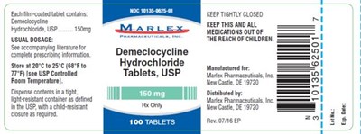 Principal Display Panelndc 10135-0625-01marlexdemeclocyclinehydrochloridetablets, Usp150 mg100 Tabletsrx Only (Demeclocycline Hydrochloride Tablets 02)