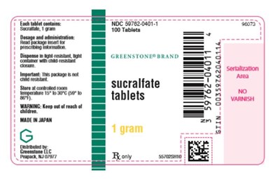 Ndc 59762-0401-1sucralfatetablets1 Gram100 Tabletsrx Only (Sucralfate 03)