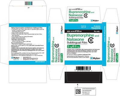 Buprenorphine And Naloxone Sublingual Film 2 mg/0.5 mg Carton Label (Image 01)