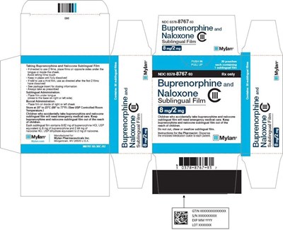 Buprenorphine And Naloxone Sublingual Film 8 mg/2 mg Carton Label (Image 03)