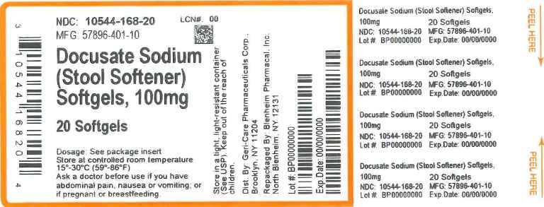 Stool Softener Product Images - NDC 10544-168