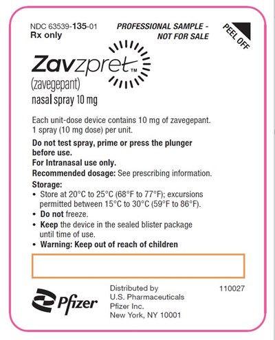 Principal Display Panel – Nasal Spray Blister Foil Label Sample (Zavzpret 09)